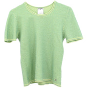 Chanel Ensemble Cardigan Short Sleeve Top Light Green 01C #38 144120