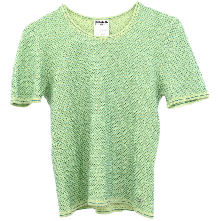 Chanel Ensemble Cardigan Short Sleeve Top Light Green 01C #38 144120