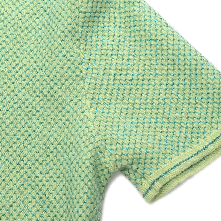 Chanel Ensemble Cardigan Short Sleeve Top Light Green 01C #38 144120