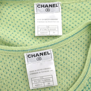 Chanel Ensemble Cardigan Short Sleeve Top Light Green 01C #38 144120