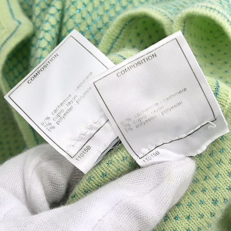 Chanel Ensemble Cardigan Short Sleeve Top Light Green 01C #38 144120