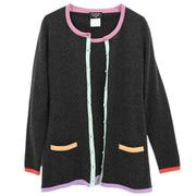 Chanel Ensemble Cardigan Short Sleeve Top Gray 98C #40 144127