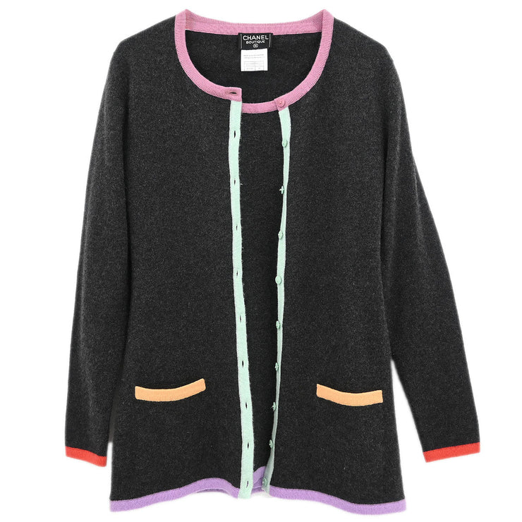 Chanel Ensemble Cardigan Short Sleeve Top Gray 98C #40 144127