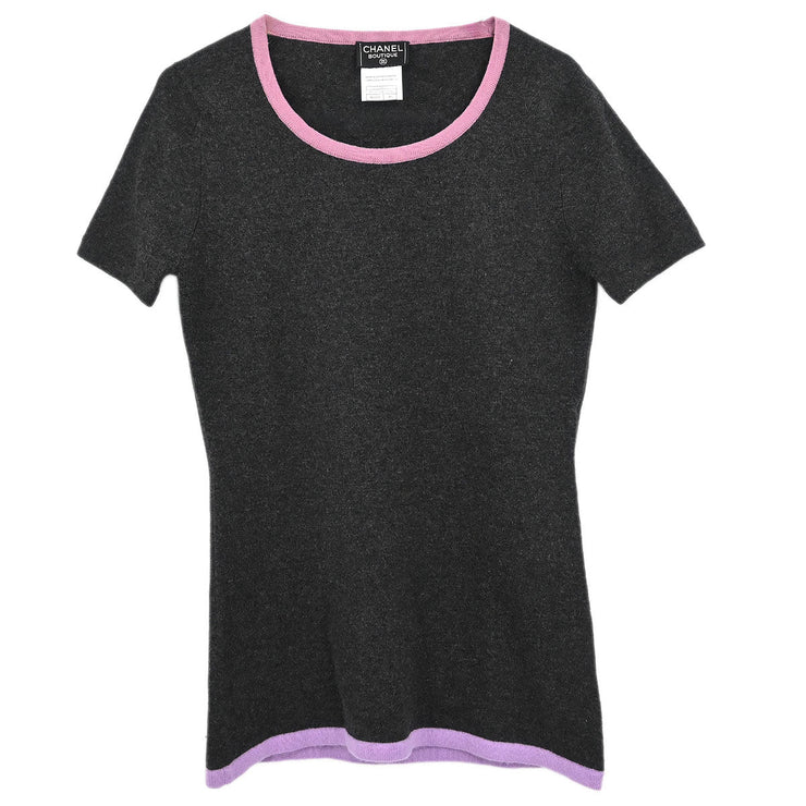 Chanel Ensemble Cardigan Short Sleeve Top Gray 98C #40 144127