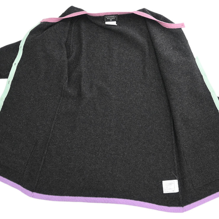 Chanel Ensemble Cardigan Short Sleeve Top Gray 98C #40 144127