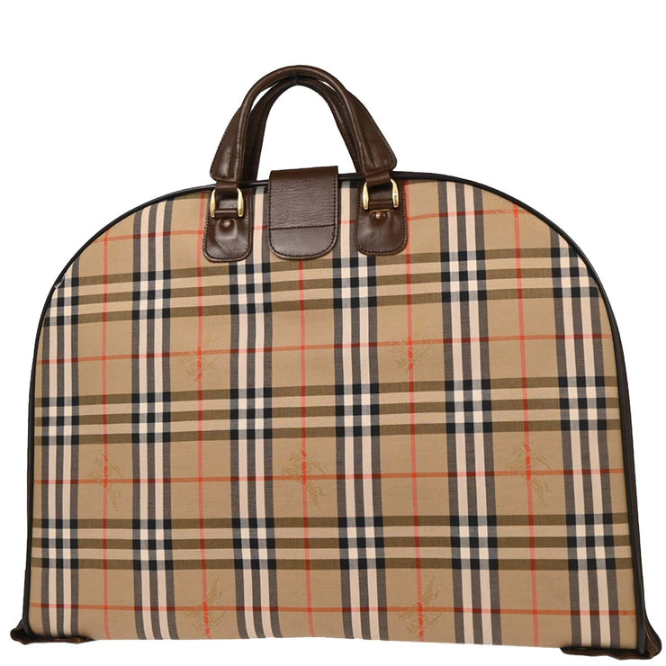 Burberrys Beige Brown House Check Garment Bag 144684