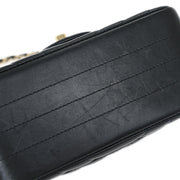 Chanel Black Lambskin Chevron Mini Classic Square Flap Shoulder Bag 17 144686