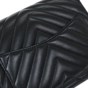 Chanel Black Lambskin Chevron Mini Classic Square Flap Shoulder Bag 17 144686