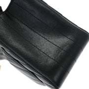 Chanel Black Lambskin Chevron Mini Classic Square Flap Shoulder Bag 17 144686