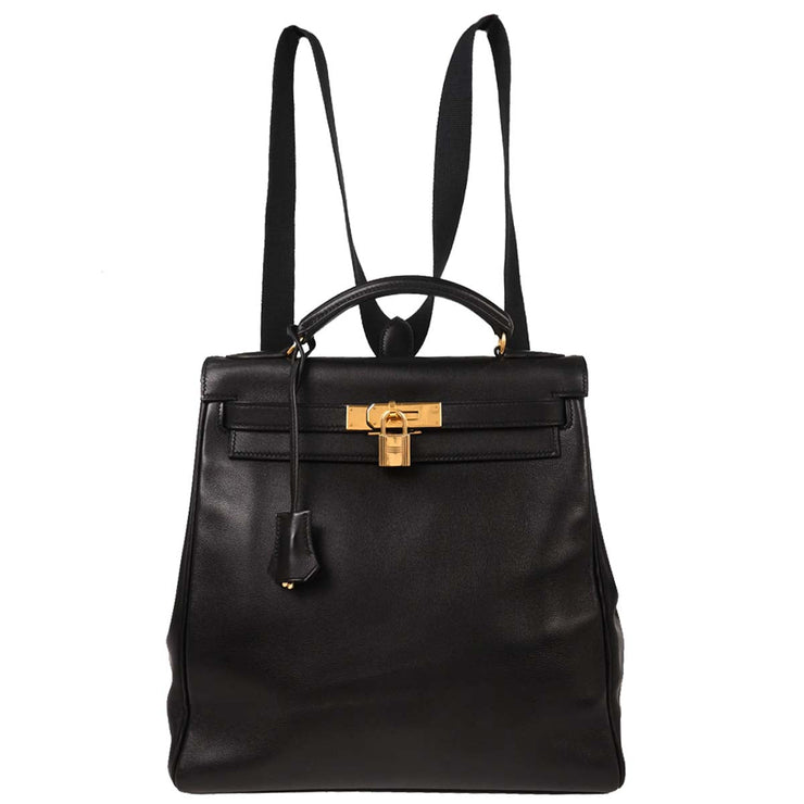 Hermes Black Gulliver Kelly A Dos GM Backpack  Square: A 32. 144687