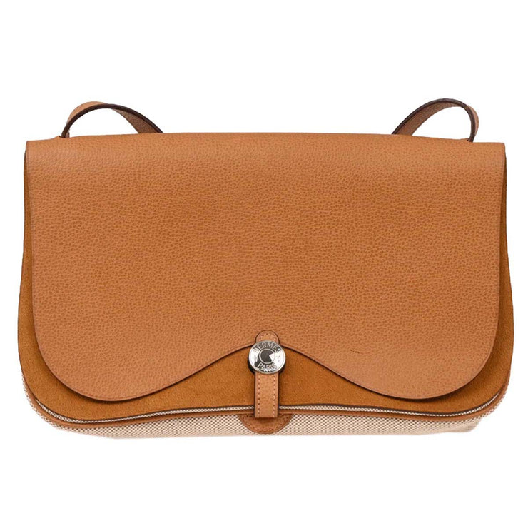 Hermes Natural Toile H Vache Liegee Sac Colorado MM Handbag J Square: I 144690