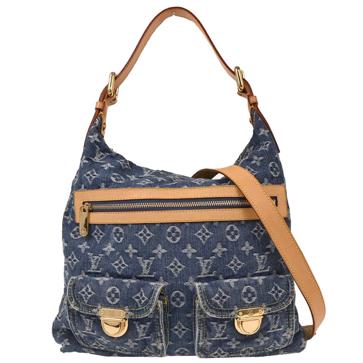 Louis Vuitton Blue Monogram Denim Baggy GM Shoulder Bag M95048 FL0995 144692