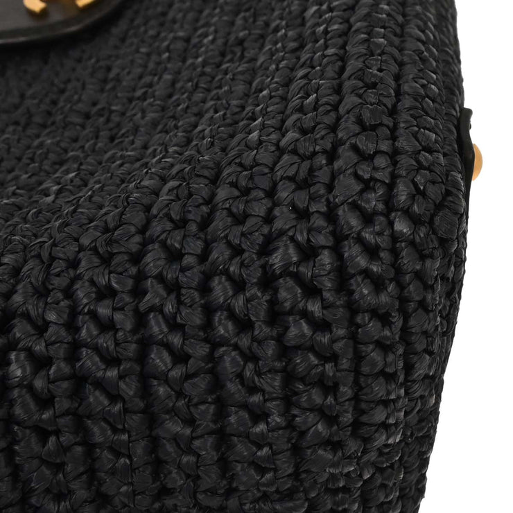 Chanel Navy Straw Tote Handbag 144693