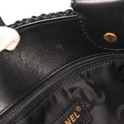 Chanel Navy Straw Tote Handbag 144693
