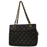 Chanel Black Calfskin Petite Timeless Tote PTT Chain Handbag 144694