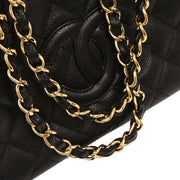 Chanel Black Calfskin Petite Timeless Tote PTT Chain Handbag 144694