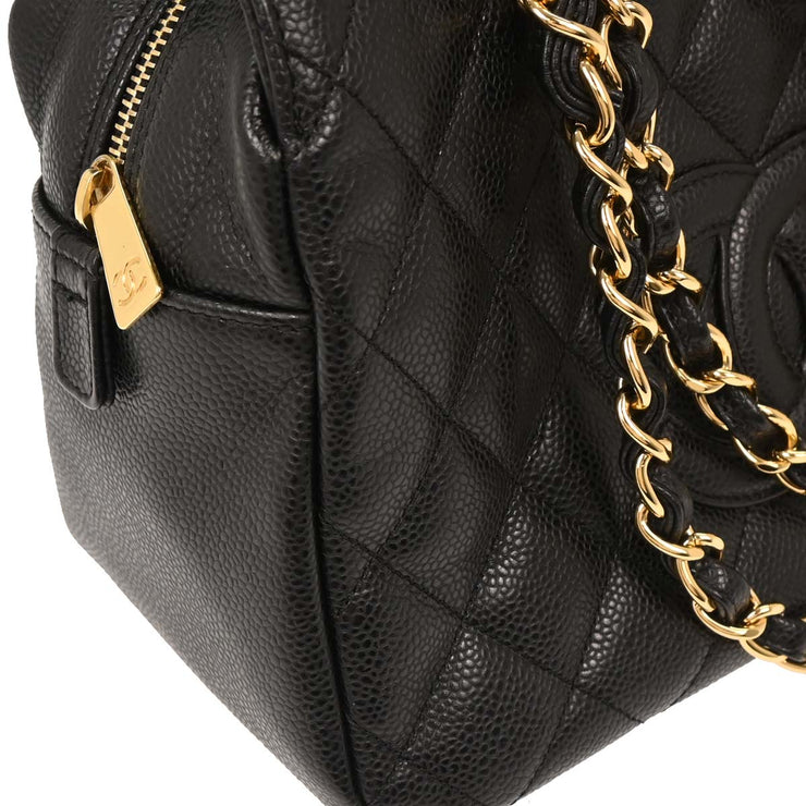 Chanel Black Calfskin Petite Timeless Tote PTT Chain Handbag 144694