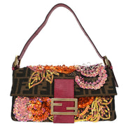 Fendi * Brown Zucca Lizard Baguette Handbag 2321-8BR000MT6-049 144704