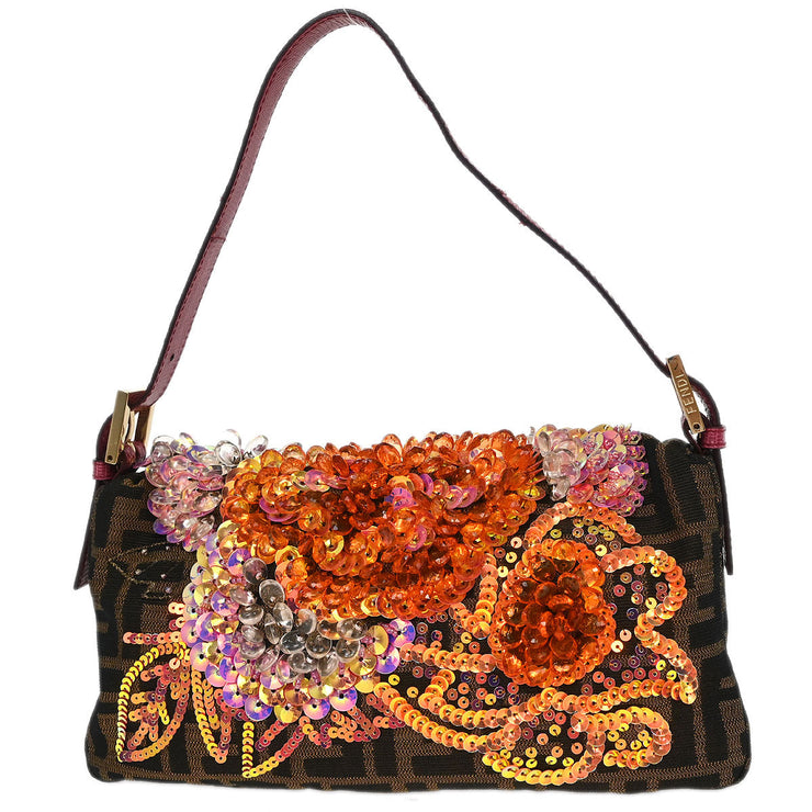 Fendi * Brown Zucca Lizard Baguette Handbag 2321-8BR000MT6-049 144704