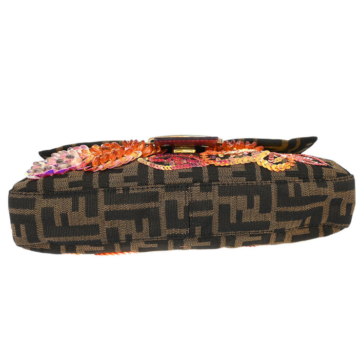 Fendi * Brown Zucca Lizard Baguette Handbag 2321-8BR000MT6-049 144704