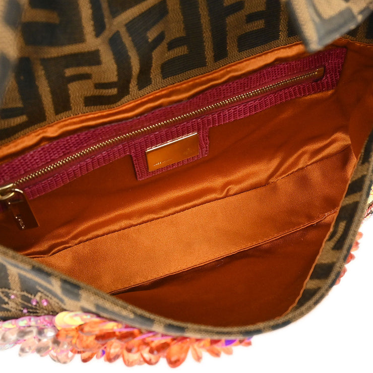 Fendi * Brown Zucca Lizard Baguette Handbag 2321-8BR000MT6-049 144704