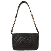 Chanel Black Calfskin Chain Handbag 144711