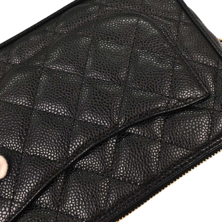 Chanel Black Calfskin Chain Handbag 144711