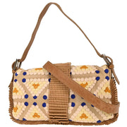 Fendi * Beige Leather Baguette Handbag 2415 8BR600 YYE 088 144713