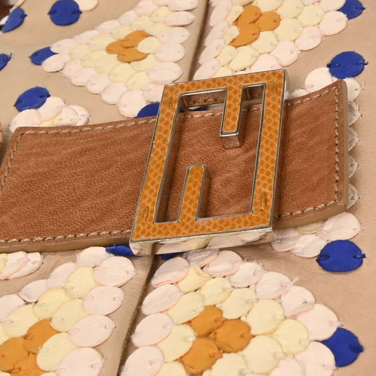 Fendi * Beige Leather Baguette Handbag 2415 8BR600 YYE 088 144713