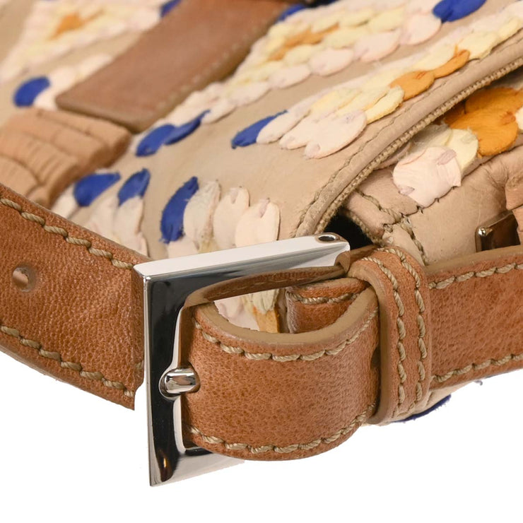 Fendi * Beige Leather Baguette Handbag 2415 8BR600 YYE 088 144713
