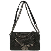 Boy Reverso Chanel Black Lambskin Medium Shoulder Bag 144716
