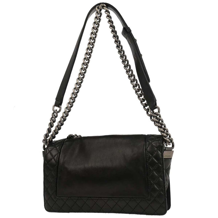 Boy Reverso Chanel Black Lambskin Medium Shoulder Bag 144716