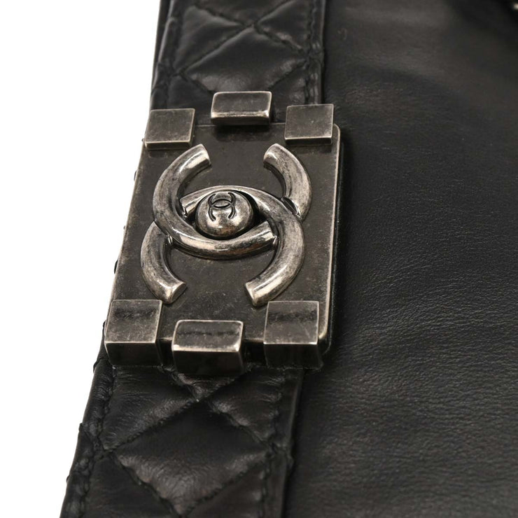Boy Reverso Chanel Black Lambskin Medium Shoulder Bag 144716