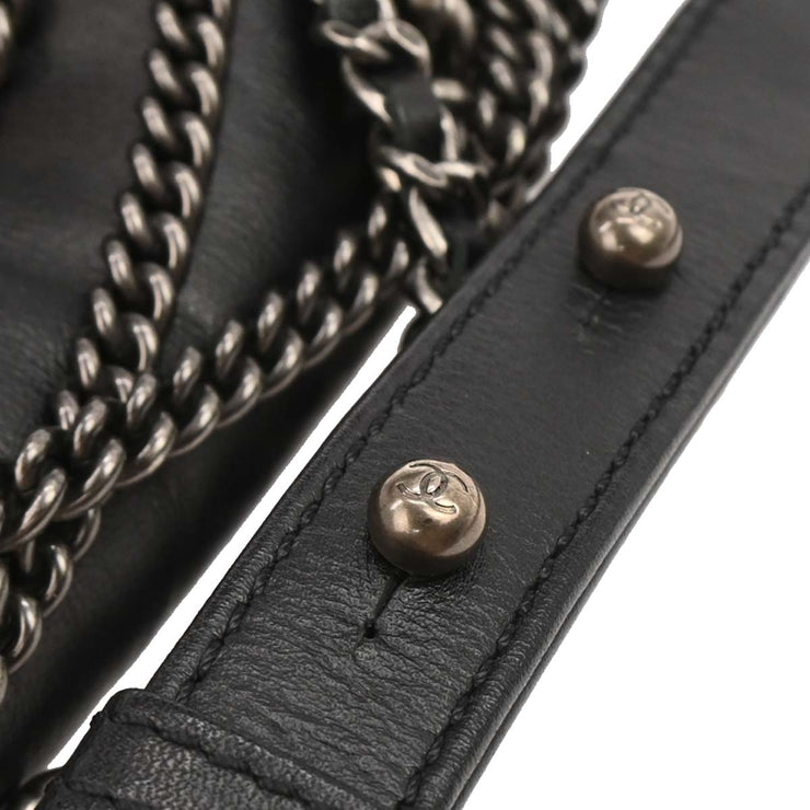 Boy Reverso Chanel Black Lambskin Medium Shoulder Bag 144716