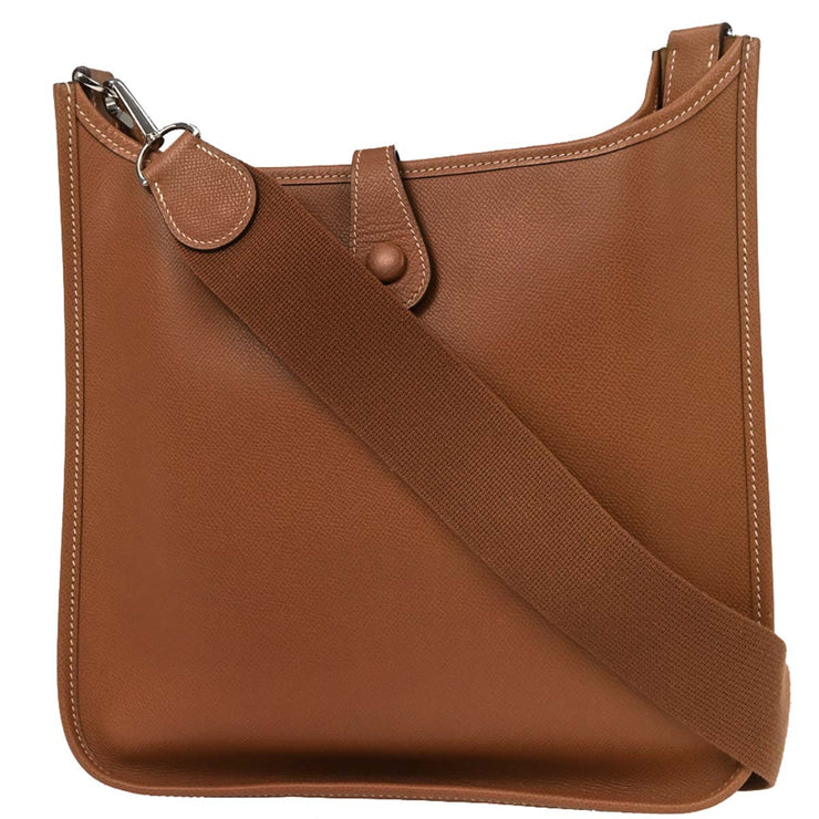 Hermes Cognac Epson Evelyne 2 PM Shoulder Bag  Square: I 144720