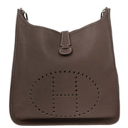 Hermes Etoupe Taurillon Clemence Evelyne 3 GM Shoulder Bag DMM007BU 144721