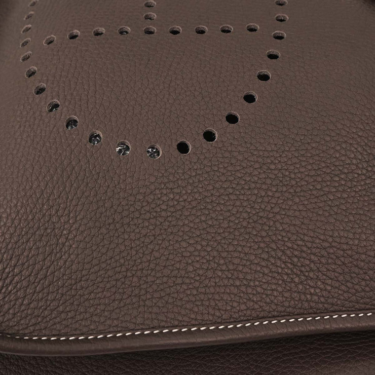 Hermes Etoupe Taurillon Clemence Evelyne 3 GM Shoulder Bag DMM007BU 144721