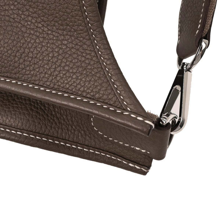 Hermes Etoupe Taurillon Clemence Evelyne 3 GM Shoulder Bag DMM007BU 144721