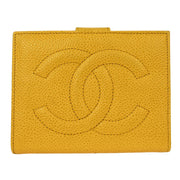 Chanel Yellow Calfskin Bifold Wallet Purse 144729