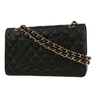 Chanel Black Calfskin Medium Classic Double Flap Shoulder Bag 144731
