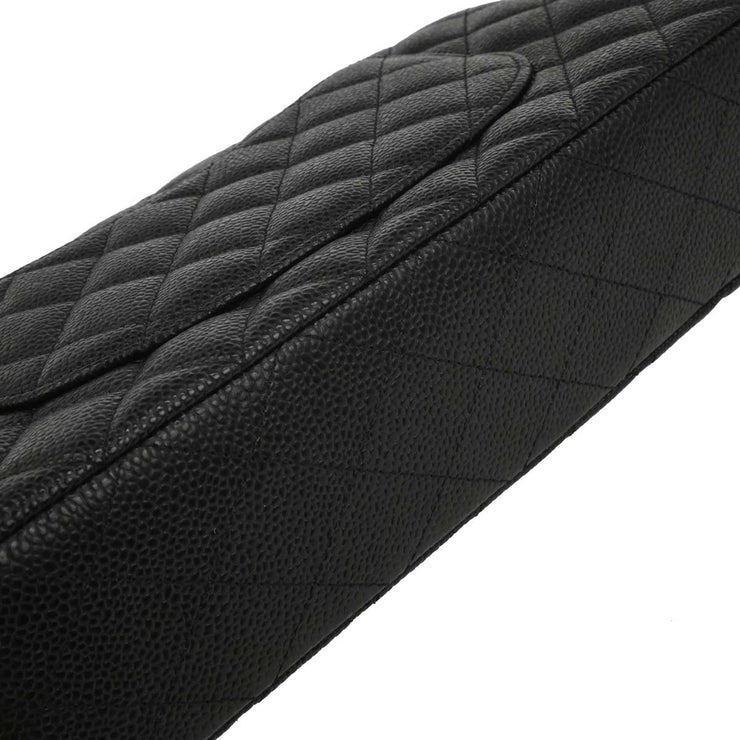 Chanel Black Calfskin Medium Classic Double Flap Shoulder Bag 144731