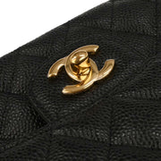 Chanel Black Calfskin Medium Classic Double Flap Shoulder Bag 144731