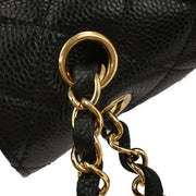 Chanel Black Calfskin Medium Classic Double Flap Shoulder Bag 144731