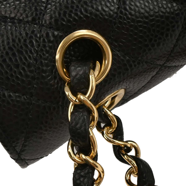 Chanel Black Calfskin Medium Classic Double Flap Shoulder Bag 144731