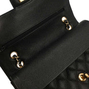 Chanel Black Calfskin Medium Classic Double Flap Shoulder Bag 144731