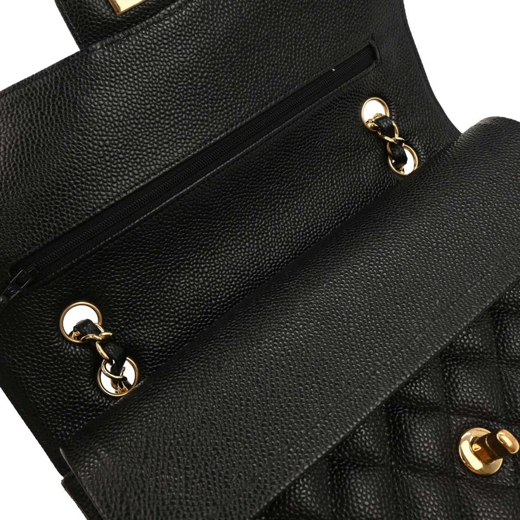 Chanel Black Calfskin Medium Classic Double Flap Shoulder Bag 144731