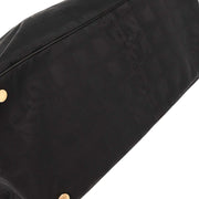 Chanel Black Jacquard Nylon Travel Line Tote Handbag 144733