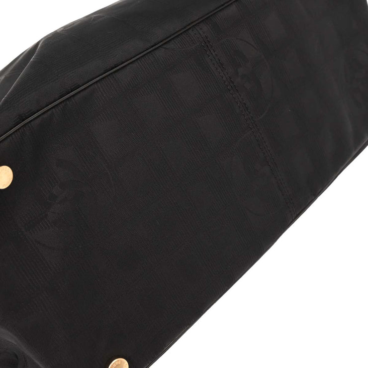 Chanel Black Jacquard Nylon Travel Line Tote Handbag 144733