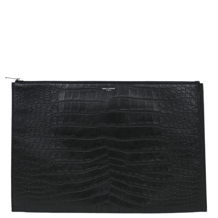 Saint Laurent * Black Leather Clutch Bag GNC378261.0216 144735