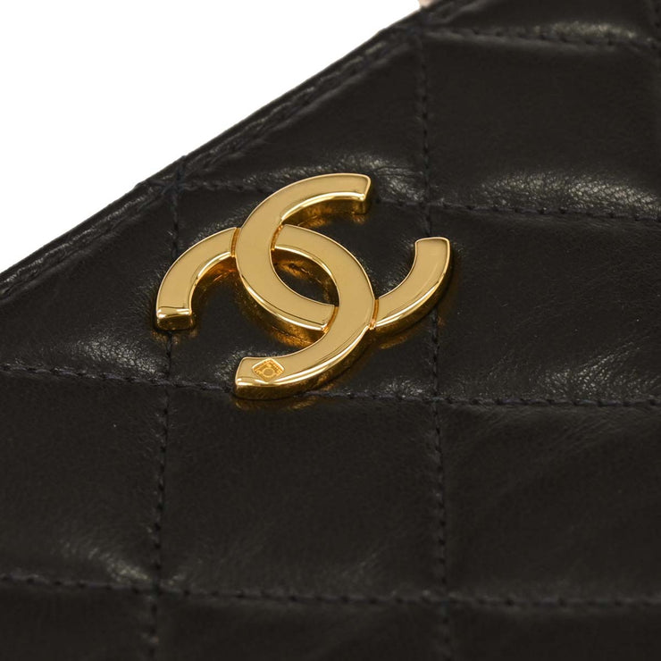 Chanel Black Lambskin Turnlock Mini Full Flap Shoulder Bag 144741